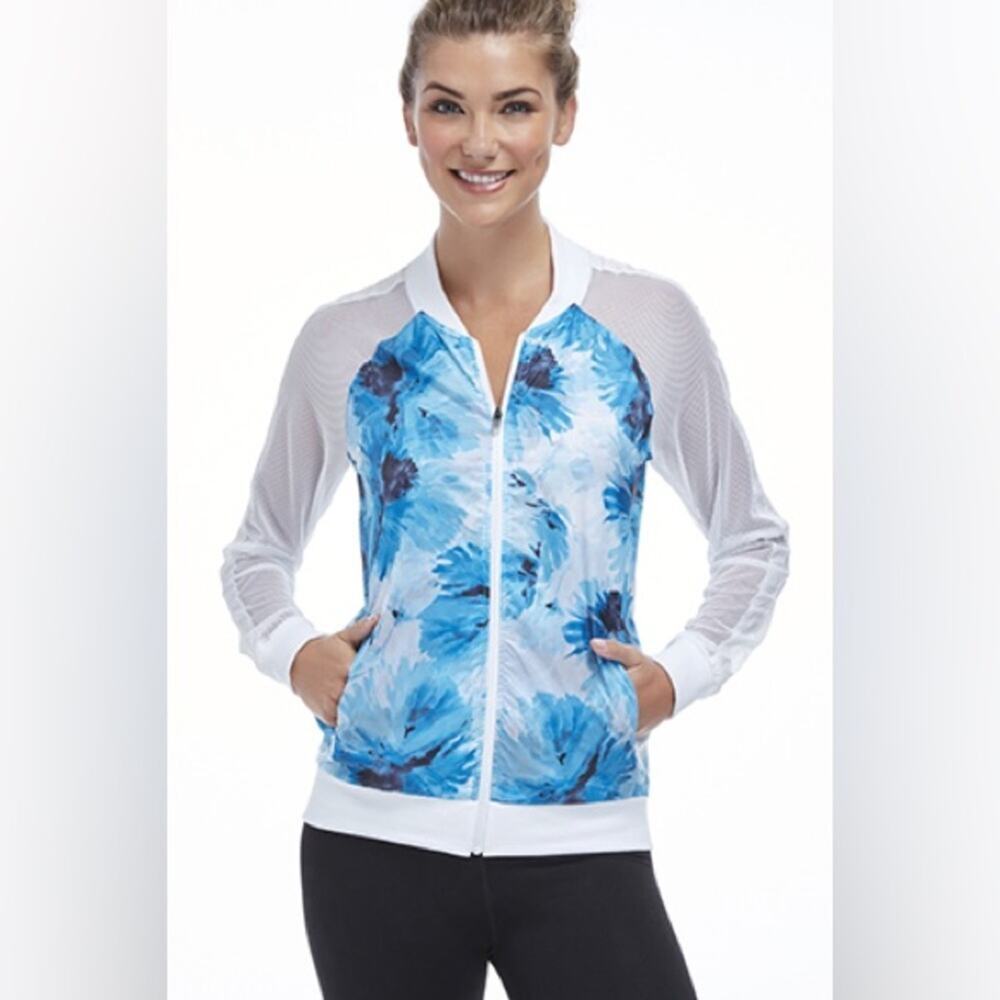 Fabletics Jacket Lightweight Mesh Sleeves SZ L NWT